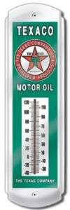 Vintage Metal Thermometer Texaco Motor Oil Green  