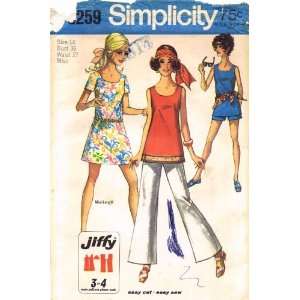  Simplicity 8259 Vintage Sewing Pattern Mini Dress Top Bell 