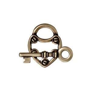  TierraCast Antique Brass (plated) Lock & Key Toggle Clasp 