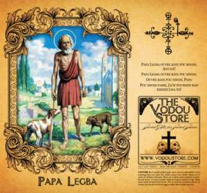 Papa Legba Lwa 7 Day Candle Label Vodou Voodoo  