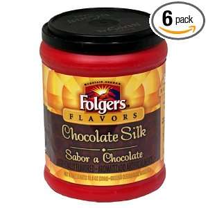 Folgers Flavors Chocolate Silk Ground Coffee, 11.5 Ounces Tubs (Pack 