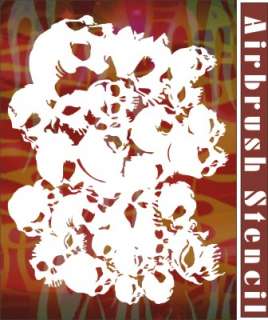 Skull Airbrush Stencil Art DesignTemplate Paint Craft  