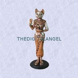   Bastet statue Cat Goddess sculpture w ankh New (Digital Angel Decor