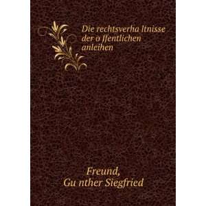   der oÌ?ffentlichen anleihen GuÌ?nther Siegfried Freund Books
