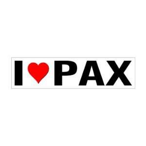  I Heart Love Pax   Window Bumper Sticker: Automotive