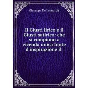   vicenda unica fonte dinspirazione il . Giuseppe De Leonardis Books