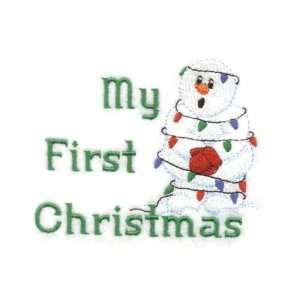  1st Xmas Snowman Bib   Personalization included Baby