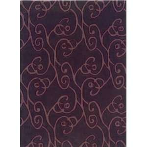  5 x 7 Area Rug Scroll Pattern in Chocolate and Violet 