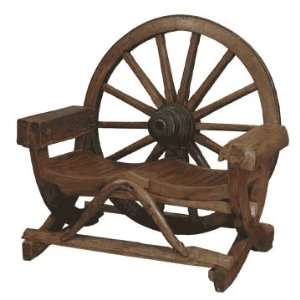  Gallen Teak Wagon Wheel Bench: Home & Kitchen