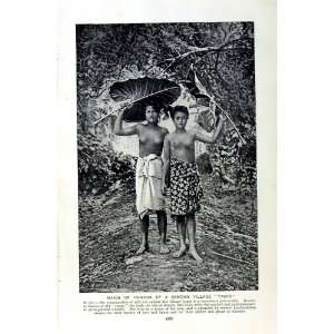  c1920 SAMOA VILLAGE TAUPO GIRLS NATIVE ISLAND VILLAGES 