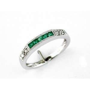   & Emerald Ring in 14K White Gold (0.34 ctw) DivaDiamonds Jewelry