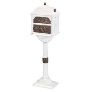   Mailboxes White with Antique Bronze Classic Pedestal Mailbox Home