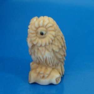  Mammoth Ivory Japanese Ojime Bead Netsuke Baby OWL 