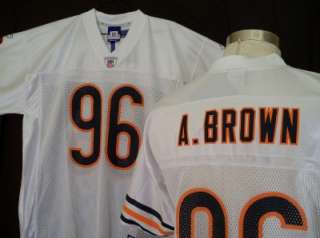 Reebok Chicago Bears Alex Brown #96 WHITE Jersey L LARGE  