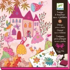    Djeco Princesses Stamp Patterns and Stencils Kit Toys & Games