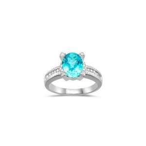 Fashion Rings   1/5 (0.18 0.25) Ct Diamond & Paribatite (Apatite) Ring 