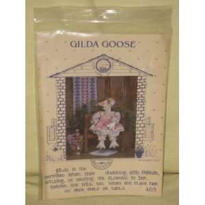 Home Wood Critters   Gilda Goose   Wooden Body & Filled Fabric Arms 