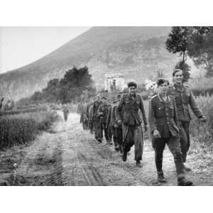 Mountain Regiment U.S. Army in Italy with German Prisoners 