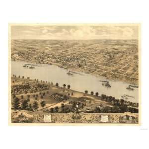  Jefferson City, Missouri   Panoramic Map Giclee Poster 