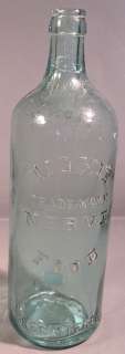 Moxie Nerve Food antique green glass bottle10H, excellent condition 