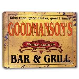  GOODMANSONS Family Name World Famous Bar & Grill 