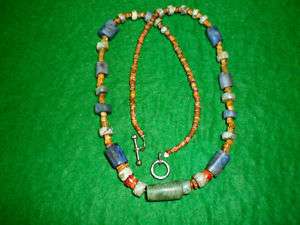 Ancient pre columbian Chavin & others necklace top gems  