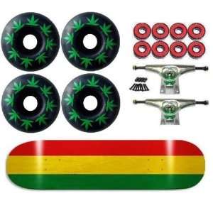  Pro Blank Rasta 420 Complete Skateboard