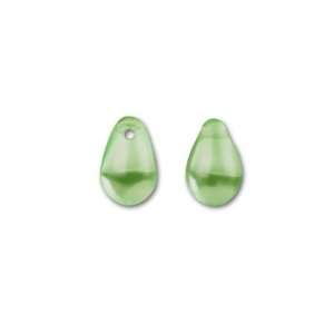  Medium Glowing Vaseline Green Glass Teardrop Bead Arts 