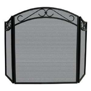   Uniflame 3 Blk Wrought Iron Arch Top Fireplace Screen