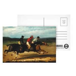The Horse Race (oil on canvas) by Theodore Gericault   Postcard (Pack 