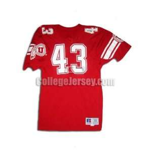  Red No. 43 Game Used Utah Russell Football Jersey Sports 