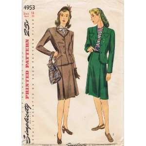  Simplicity 4953 Vintage Sewing Pattern Womens Suit Jacket 
