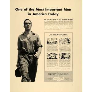  1940 Ad Liberty Mutual Insurance Defense Workmen 