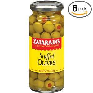 ZATARAINS Stuffed Manzanilla Olives, 7 Ounce (Pack of 6):  