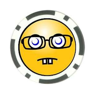  Smiley face nerd Poker Chip Card Guard Great Gift Idea 