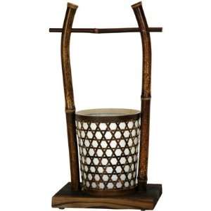   WDLW 2 16 Japanese Rice Bucket Lantern in Brown and White Automotive
