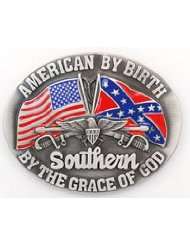   By Birth Southern By Grace Of God Rebel Pride Belt Buckle WT 081