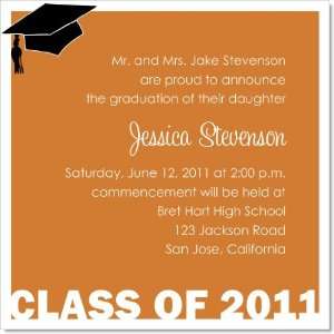  Commencing Orange And White Graduation Invitations Health 