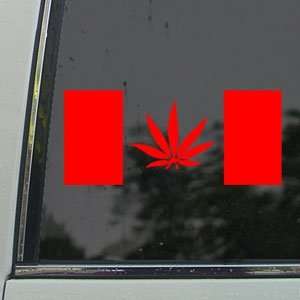  Canada Flag Pot Leaf Marijuana Red Decal Window Red Sticker: Arts 