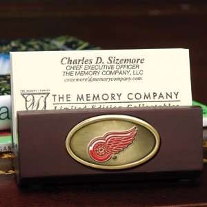  NHL Detroit Red Wings Wooden Business Card Holder Sports 