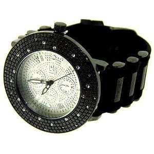 Mens Gunmetal Iced out bling hip hop watch big heavy large mans urban 