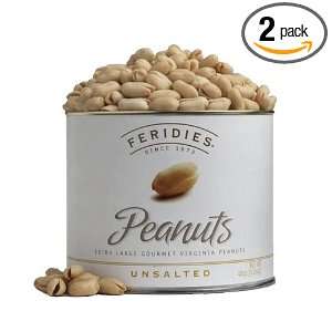 FERIDIES Virginia Peanuts, Unsalted, 40 Ounce Cans (Pack of 2)