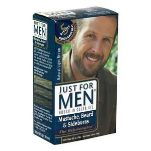   Men Brush In Mustache, Beard & Sideburns, Natural Light Brown   1 ea