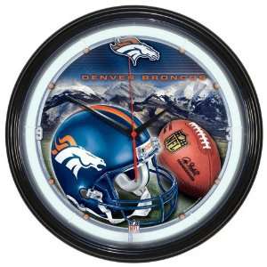  NFL Denver Broncos Neon Clock: Home & Kitchen