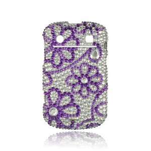  BlackBerry Bold 9900 Full Diamond Graphic Case   Purple Lace (Free 