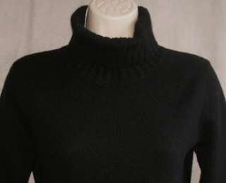   LAUREN Womens PS Black WOOL Cashmere Angora Turtleneck Sweater  