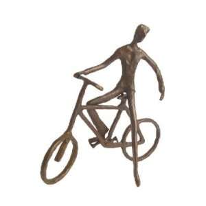  Art Deco MAN on Bike Statue Bronze Sculpture: Home 