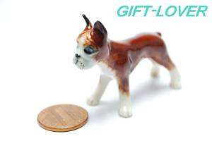 Animal Miniature Ceramic Boxer Dog Figurine Statue Gift  