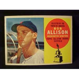 Bob Allison Washington Senators #320 1960 Topps Autographed Baseball 