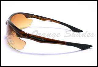 HD Driving Lens ALL SPORTS Sunglasses RUBBER END BROWN  